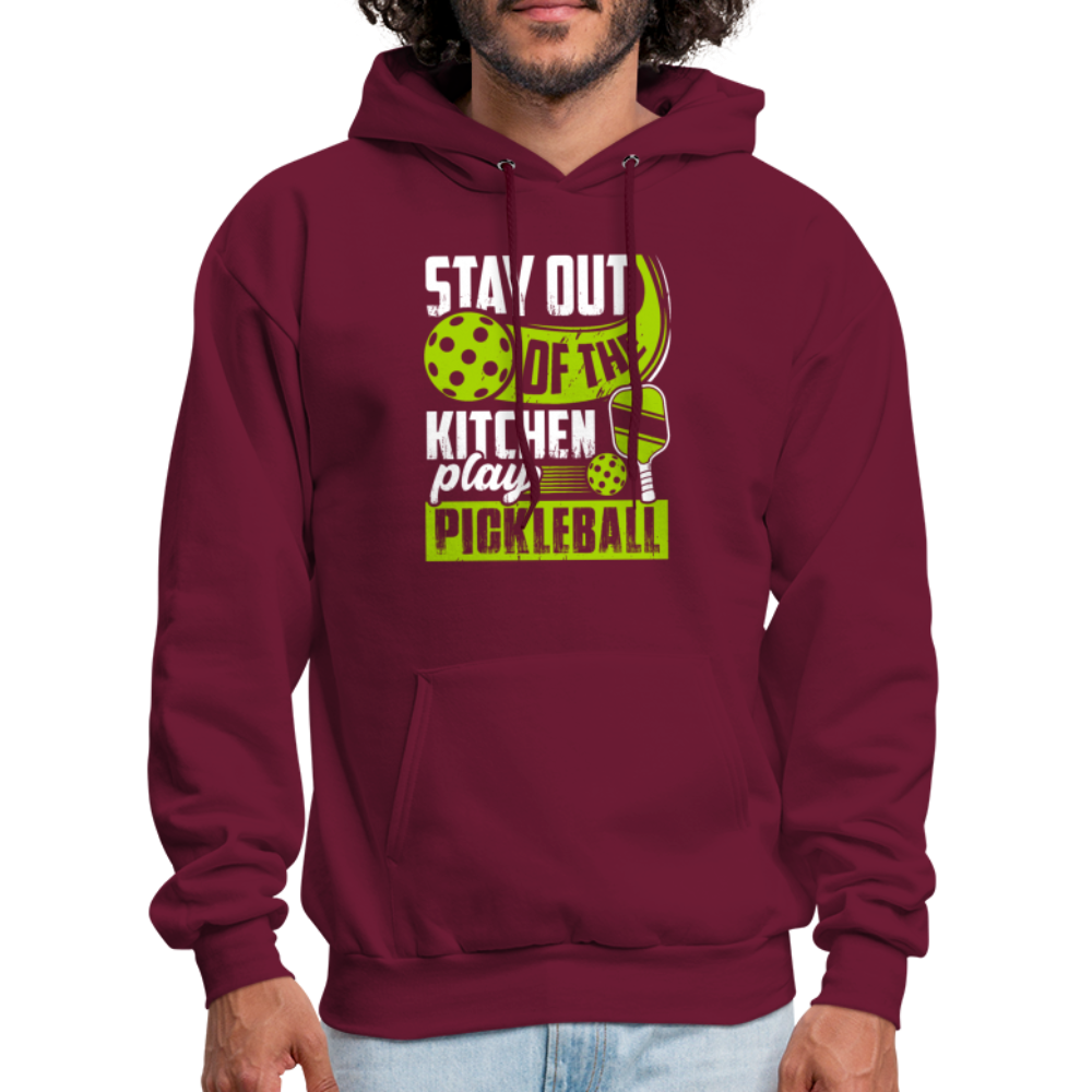 Stay Out Of The Kitchen Play Pickleball Hoodie - burgundy