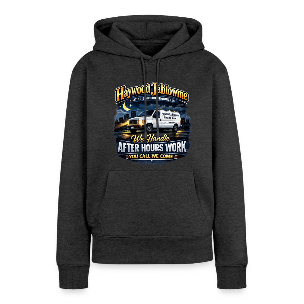 Haywood Jablowme Funny Women’s HVAC Hoodie Color: Heather Anthracite