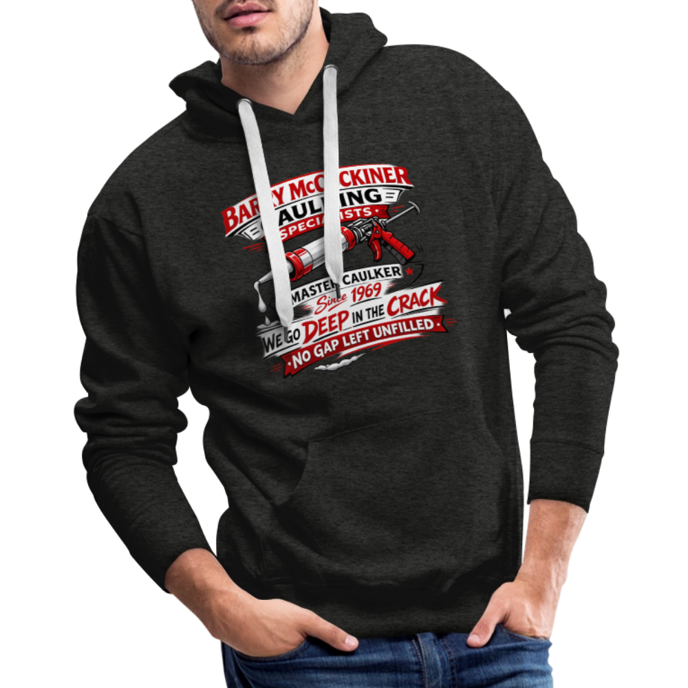 Barry McCockiner Caulking Funny Hoodie Color: Charcoal Grey