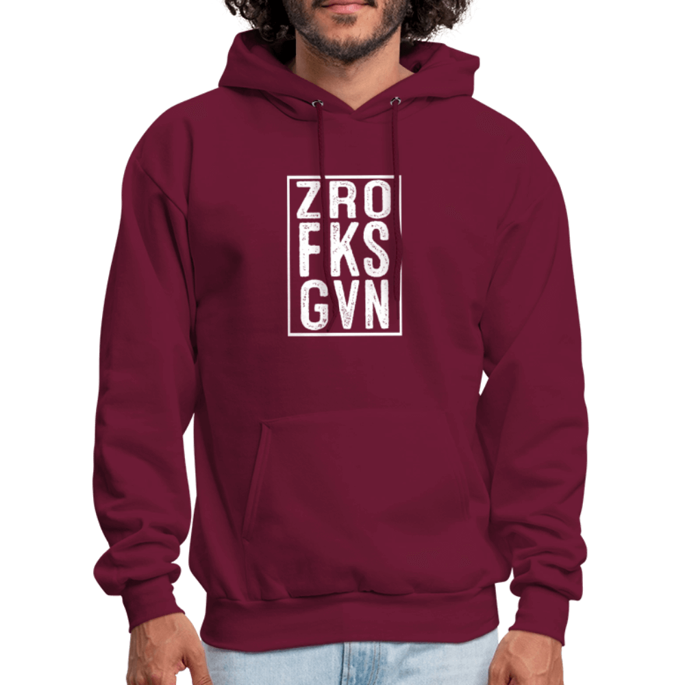ZRO FKS GVN (Zero Fucks Given) Hoodie - burgundy