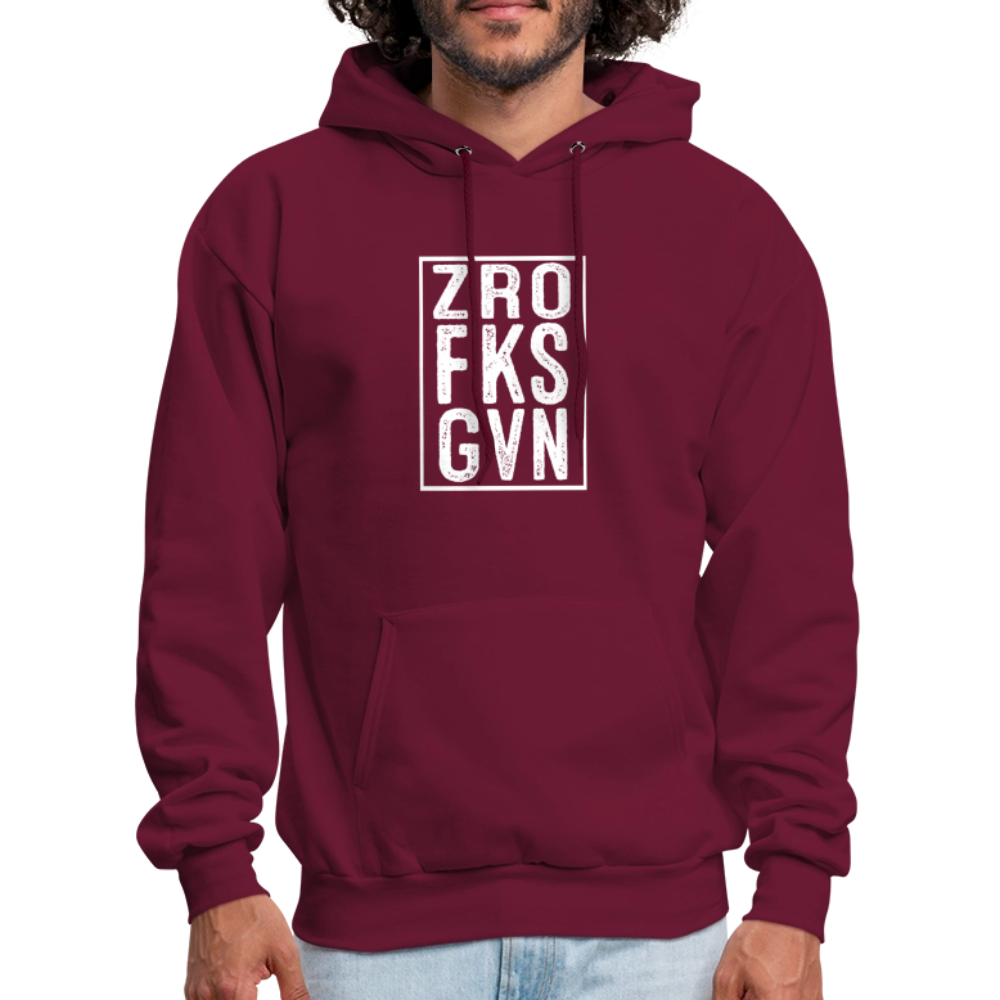 ZRO FKS GVN (Zero Fucks Given) Hoodie - burgundy