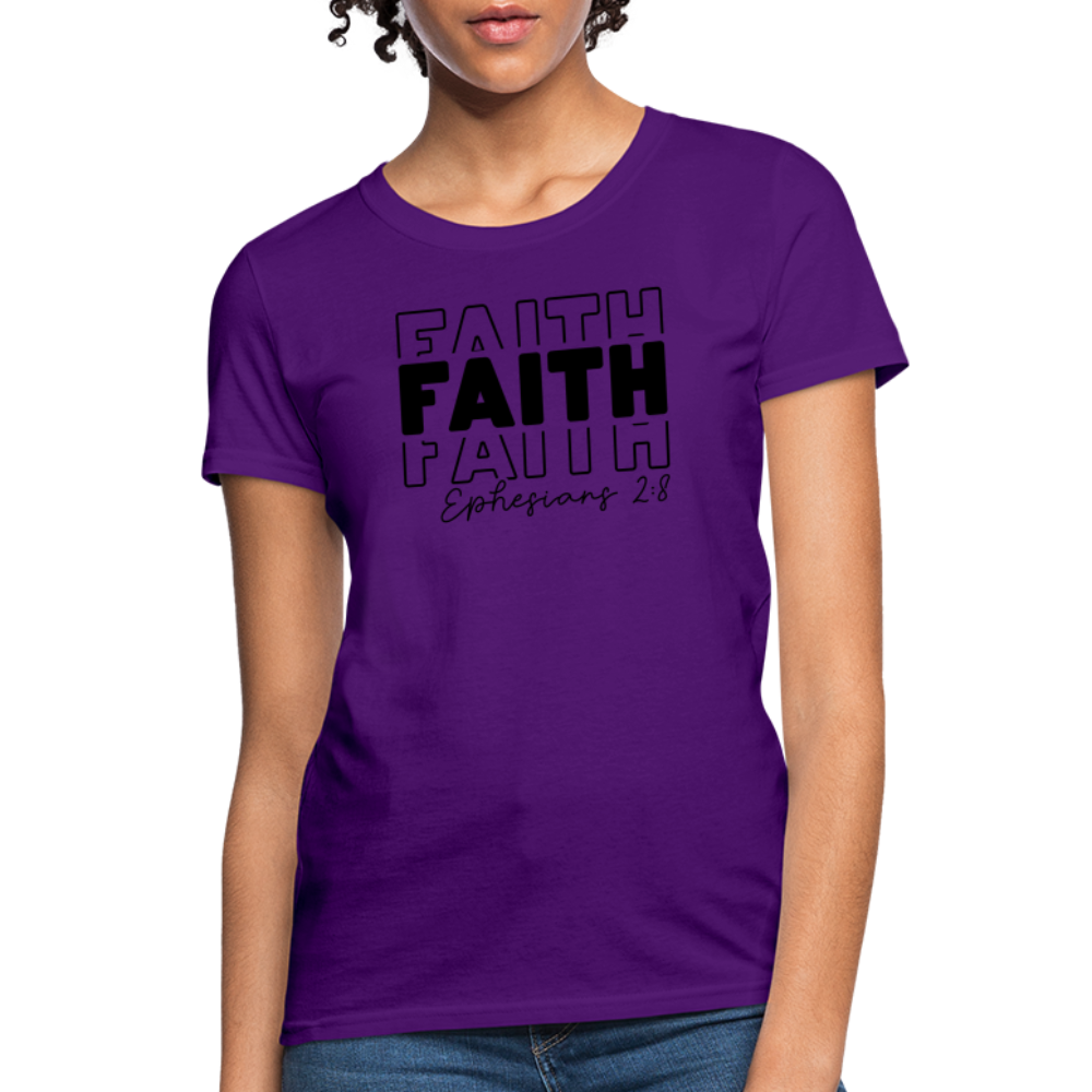 Faith Ephesians 2:8 Women's T-Shirt - purple