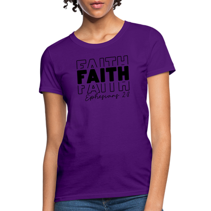 Faith Ephesians 2:8 Women's T-Shirt - purple