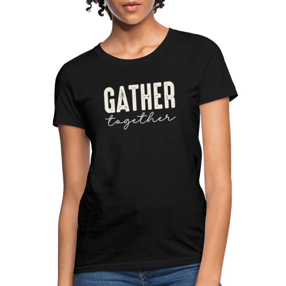 Gather Together (Thanksgiving) Women's T-Shirt Color: pink