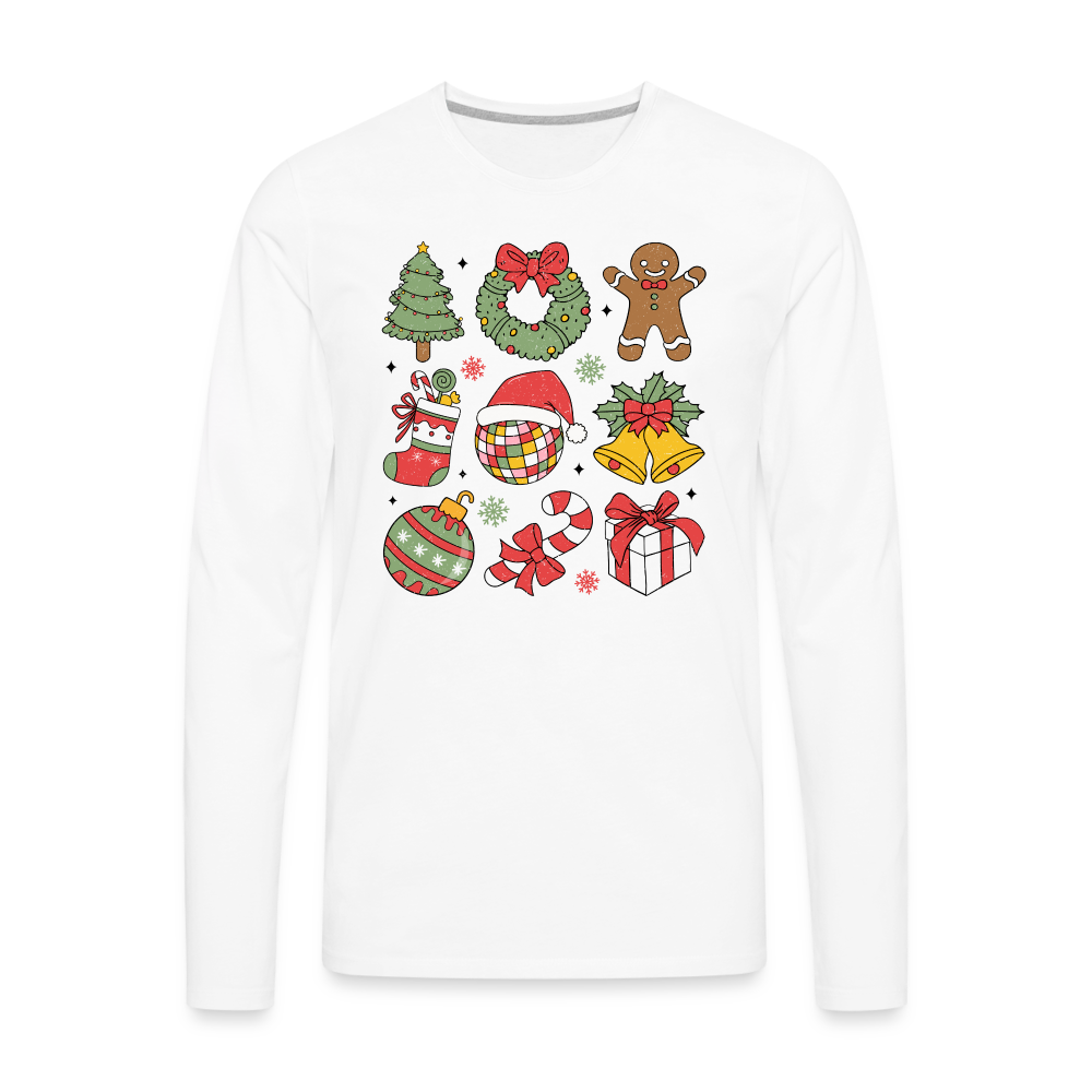 Christmas Holiday Season Men's Premium Long Sleeve T-Shirt - white