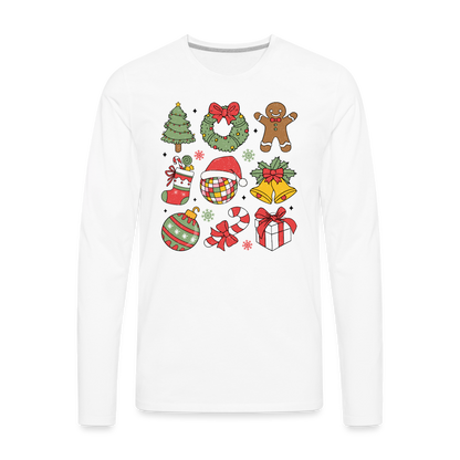 Christmas Holiday Season Men's Premium Long Sleeve T-Shirt - white