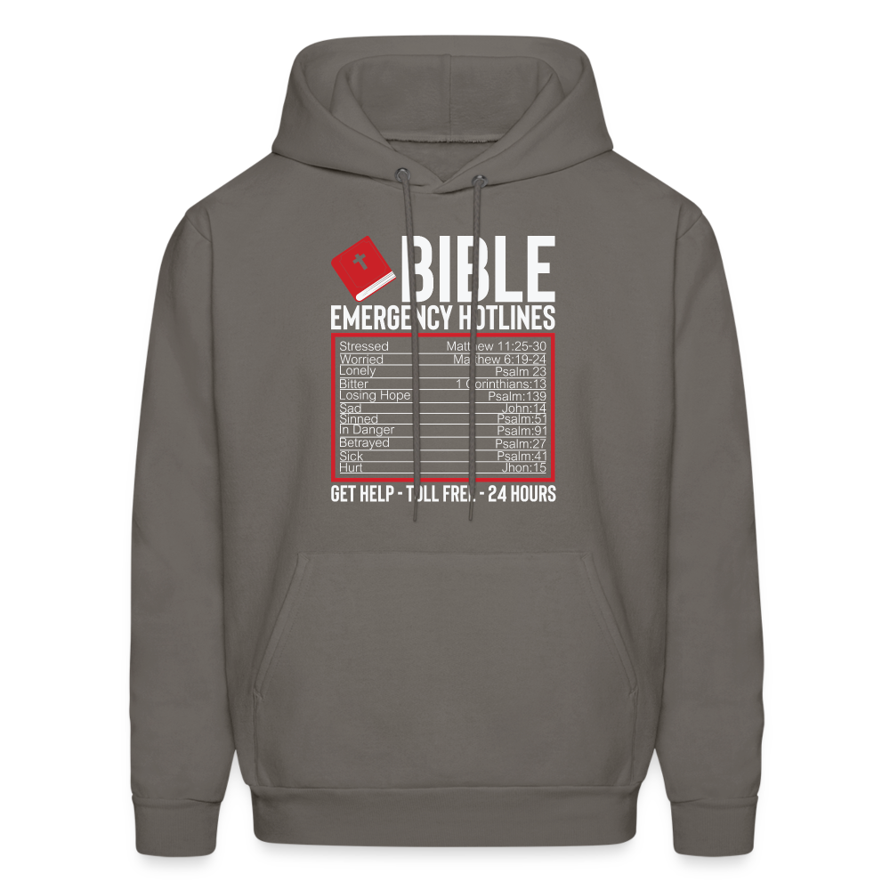 Bible Emergency Hotline (Scriptures) Hoodie - asphalt gray