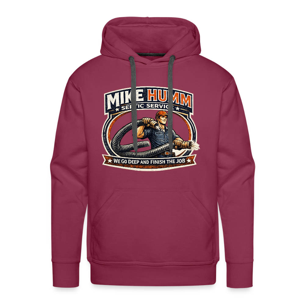 Mike Humm Septic Service Hoodie Funny Adult Humor Gear - burgundy