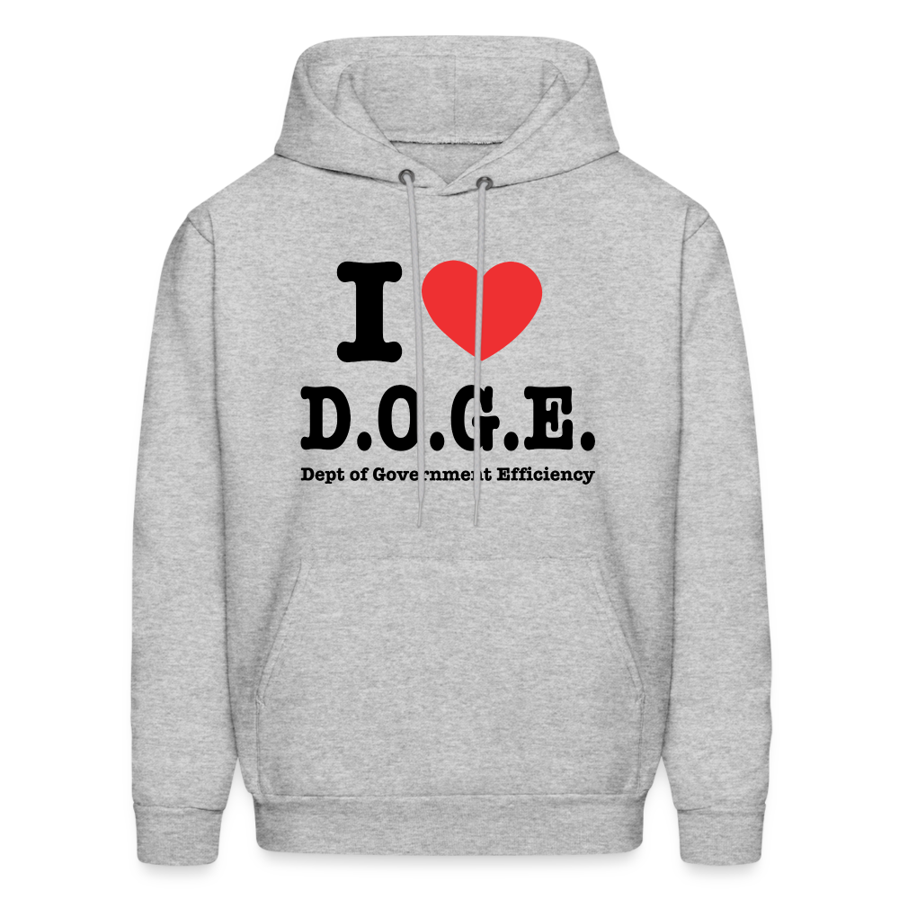 I Heart DOGE (Dept of Government Efficiency) Hoodie - heather gray