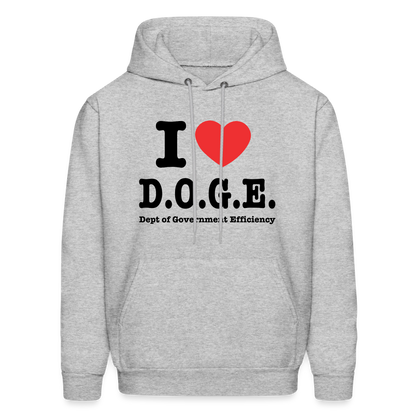 I Heart DOGE (Dept of Government Efficiency) Hoodie - heather gray