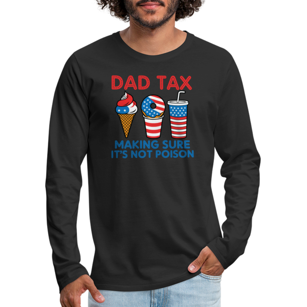 Dad Tax Long Sleeve T-Shirt (Red White Blue) - black