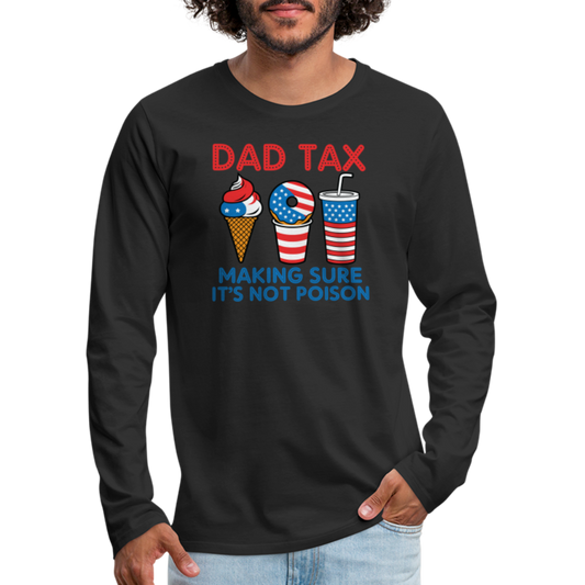 Dad Tax Long Sleeve T-Shirt (Red White Blue) - black