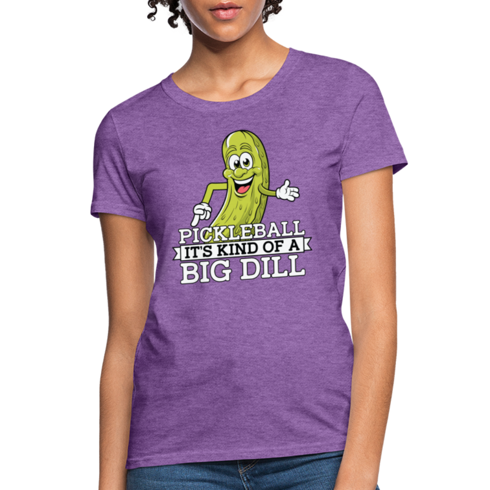 Pickleball It's Kind Of A Big Dill Women's Contoured T-Shirt - purple heather