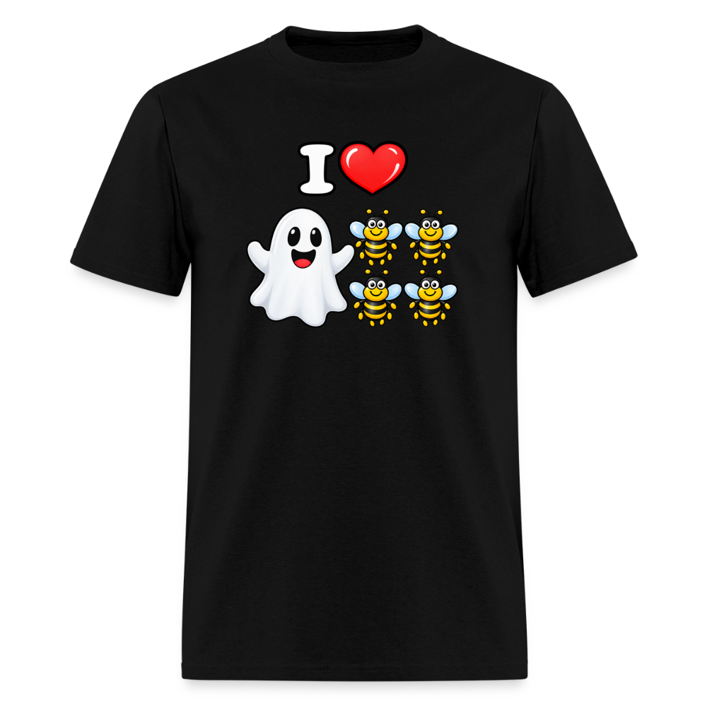 I Heart Boo Bees T-Shirt – Funny Halloween Adult Humor - black