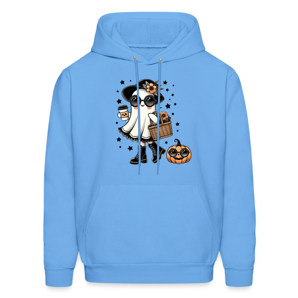 Cute Halloween Mom Ghost Hoodie - carolina blue