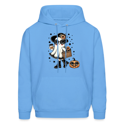 Cute Halloween Mom Ghost Hoodie - carolina blue