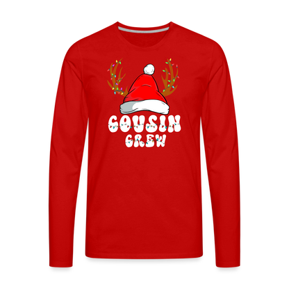 Cousin Crew Christmas Men's Premium Long Sleeve T-Shirt - red