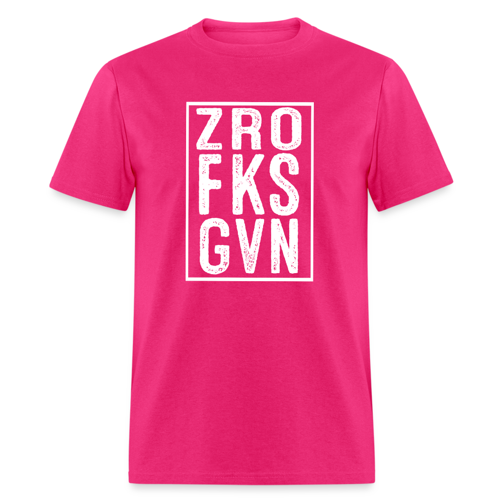 ZRO FKS GVN (Zero Fucks Given) T-Shirt - fuchsia