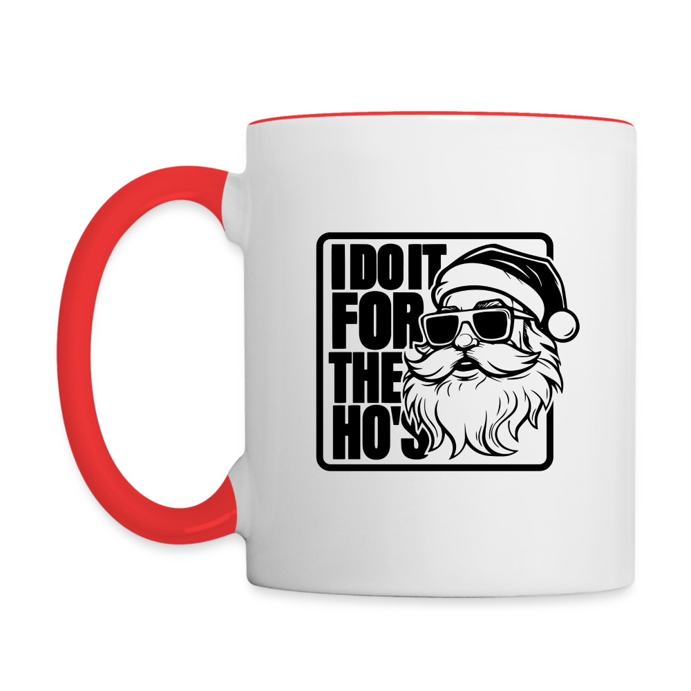 I Do It for the Ho's Funny Christmas Coffee Mug - white/red