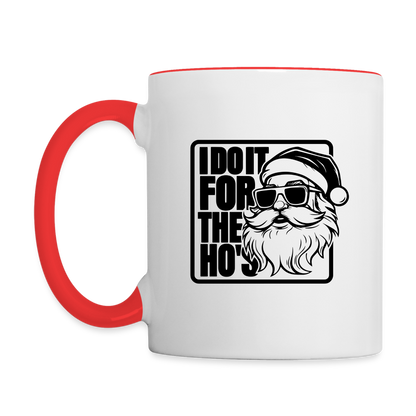 I Do It for the Ho's Funny Christmas Coffee Mug - white/red