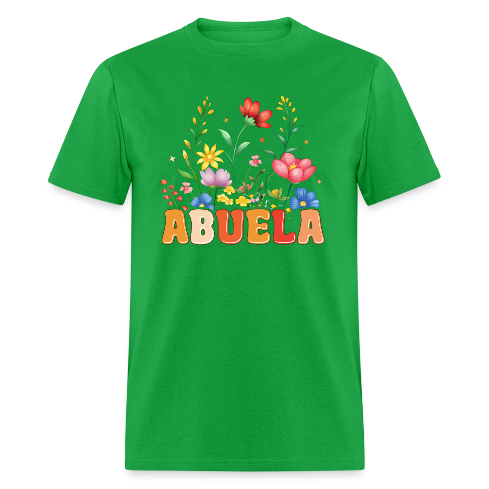 Abuela T-Shirt with Floral Design - bright green