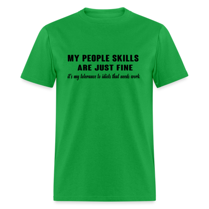 It's My Tolerance To Idiots That Needs Work T-Shirt - bright green