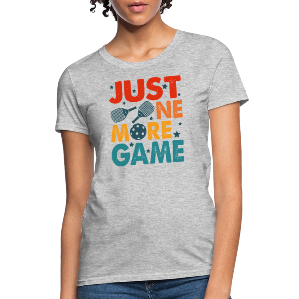 Just One More Game (Pickleball) Women's Contoured T-Shirt - heather gray