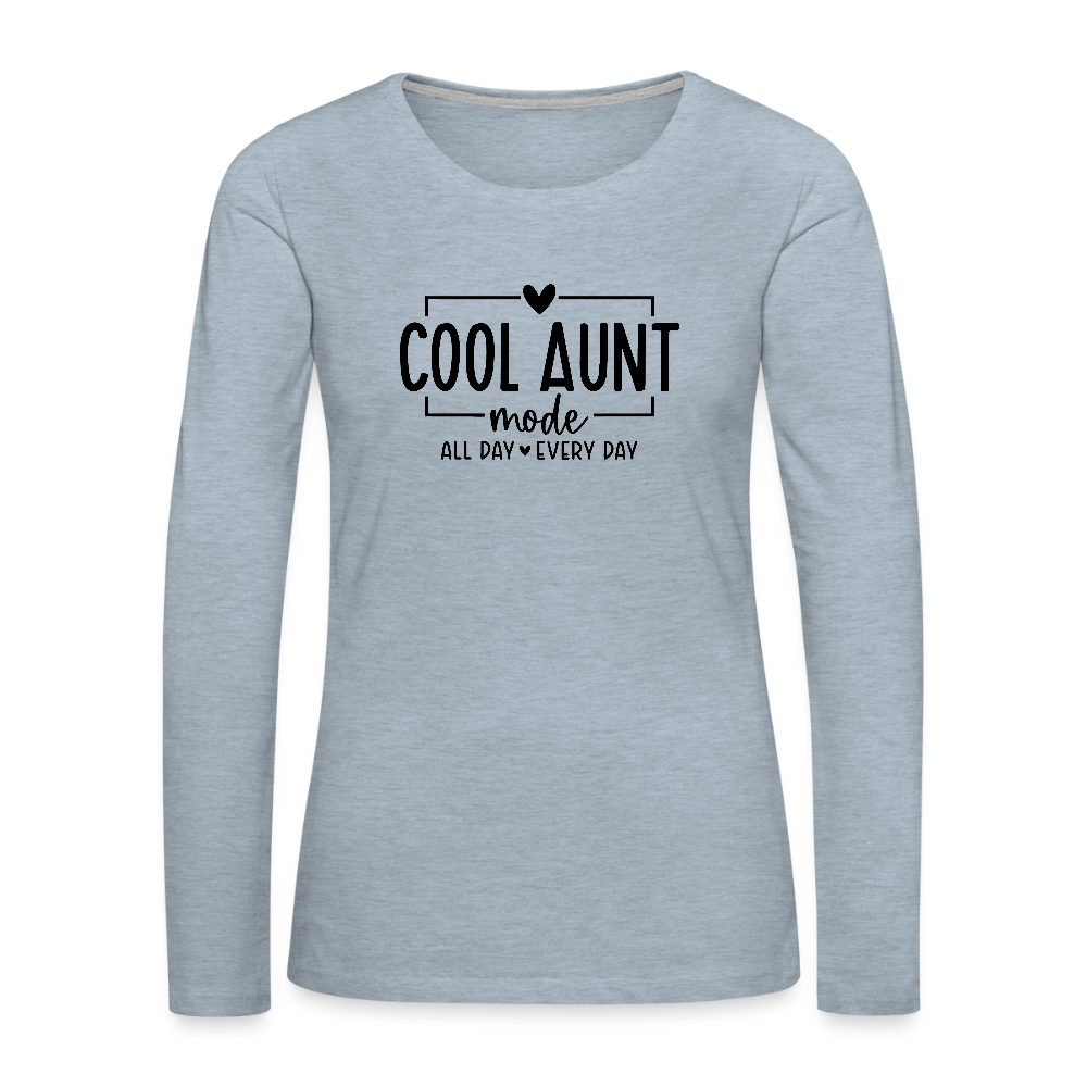 Cool Aunt Mode Women's Premium Long Sleeve T-Shirt - heather ice blue