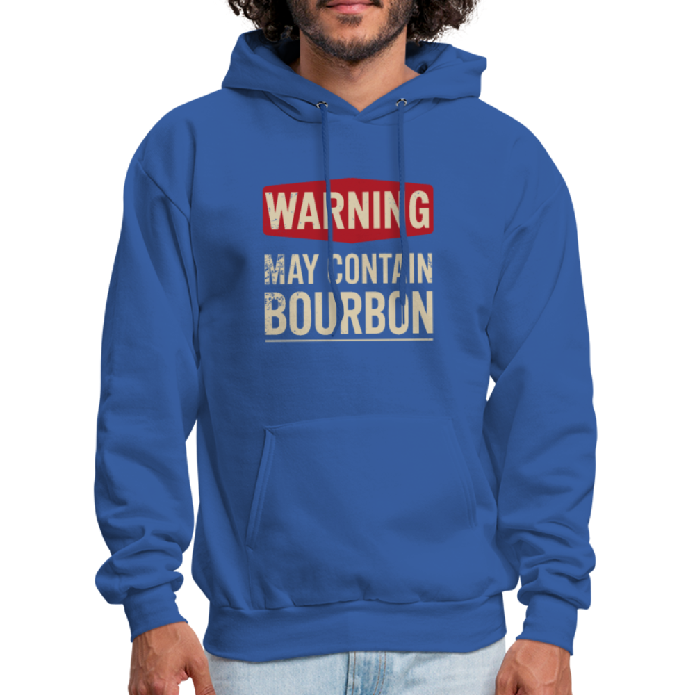 Warning May Contain Bourbon Hoodie - royal blue