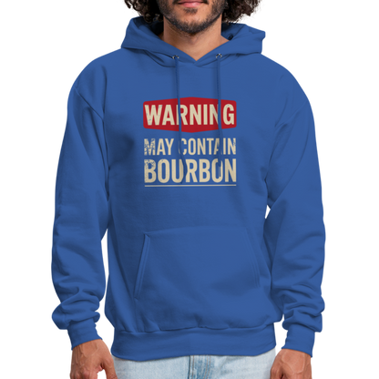 Warning May Contain Bourbon Hoodie - royal blue