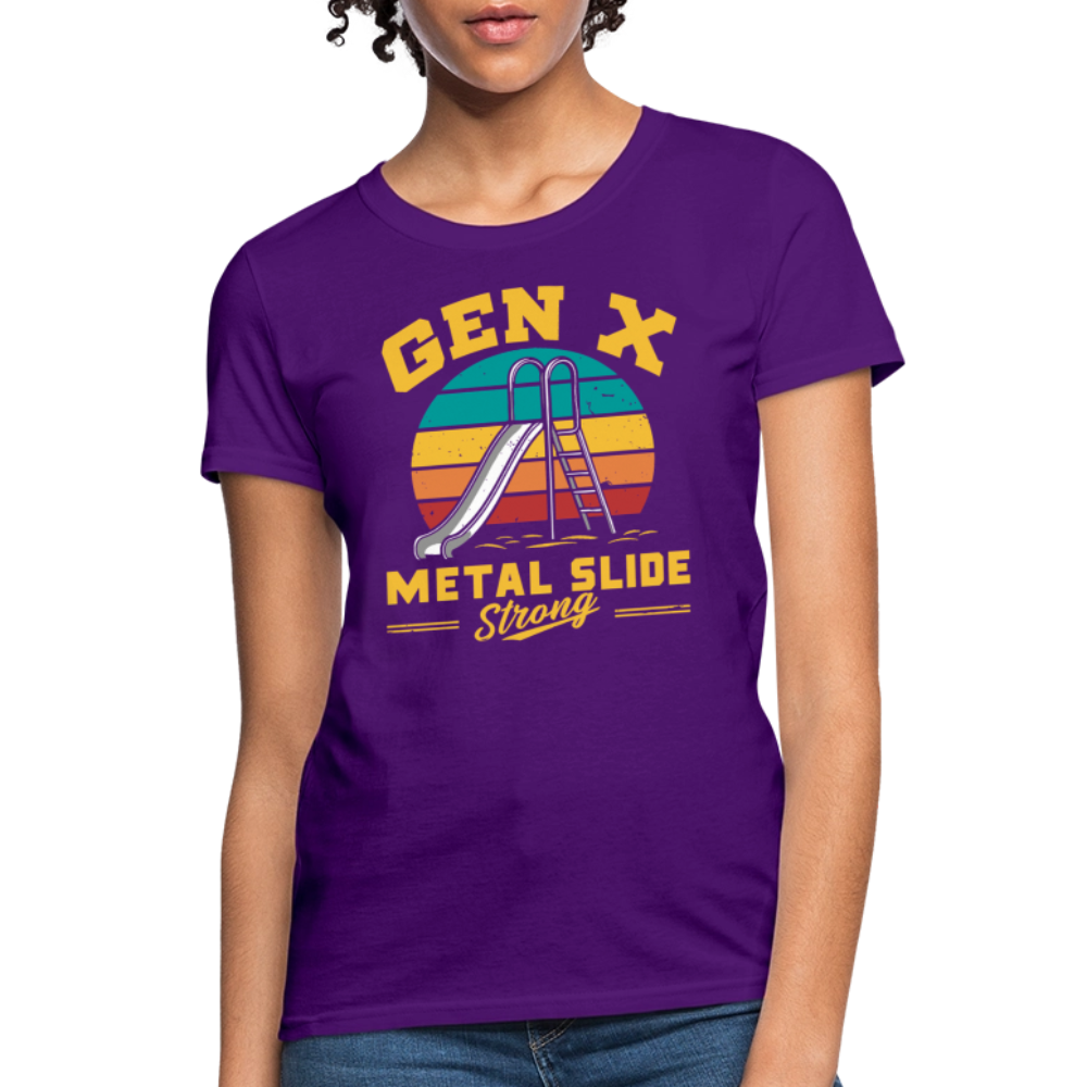 Gen-X Metal Slide Strong Women’s Tee - purple