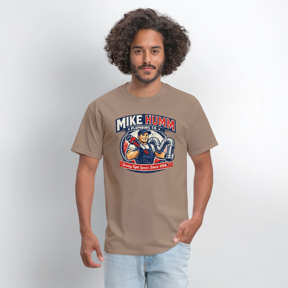 Mike Humm Plumbing T-Shirt (Adult Humor) Color: white
