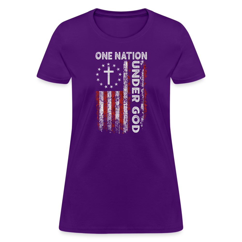 One Nation Under God Women's T-Shirt - purple