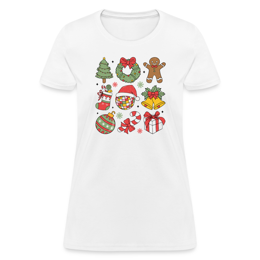 Christmas Holiday Season Women's Contoured T-Shirt - white