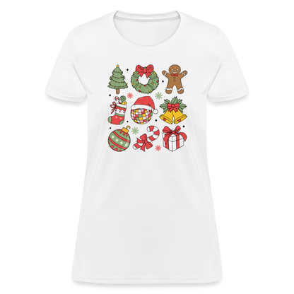 Christmas Holiday Season Women's Contoured T-Shirt - white