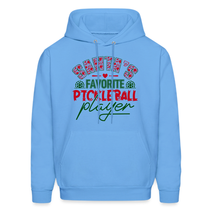 Santa's Favorite Pickleball Player Hoodie - carolina blue