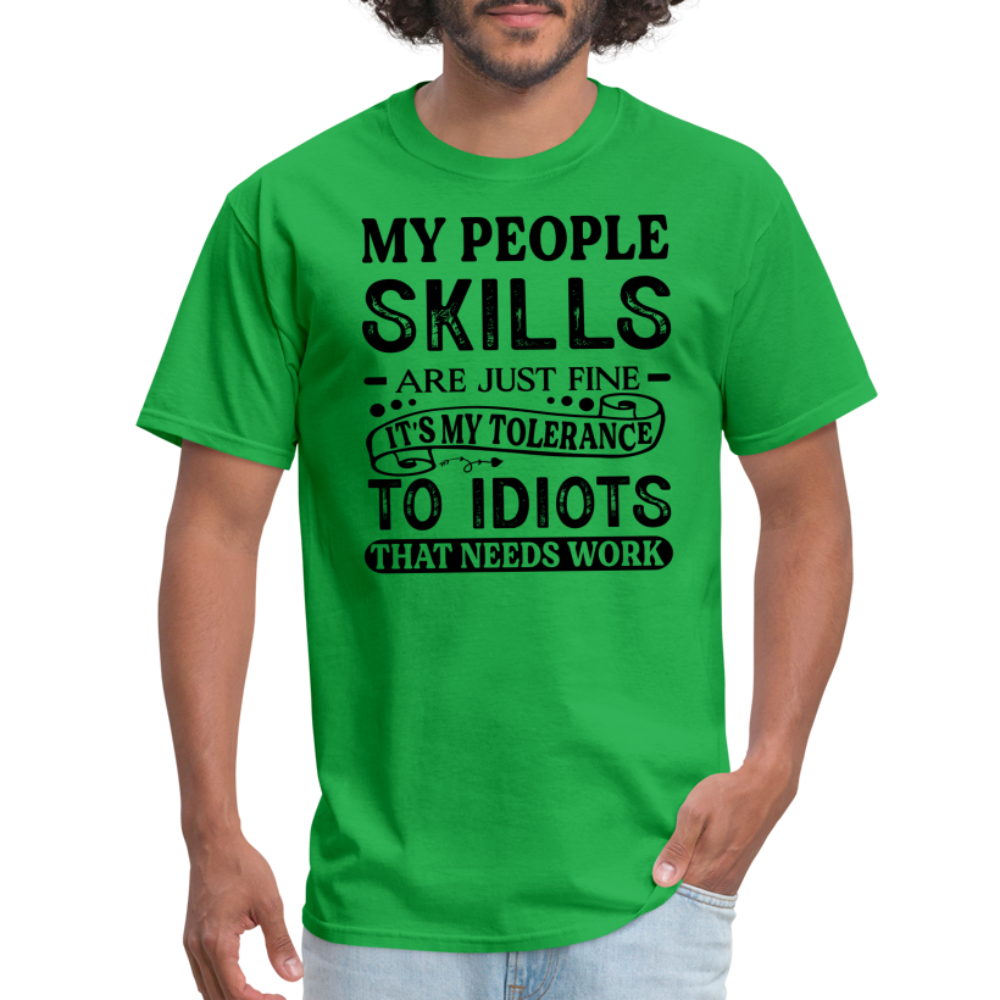 It's My Tolerance To Idiots That Needs Work T-Shirt - bright green