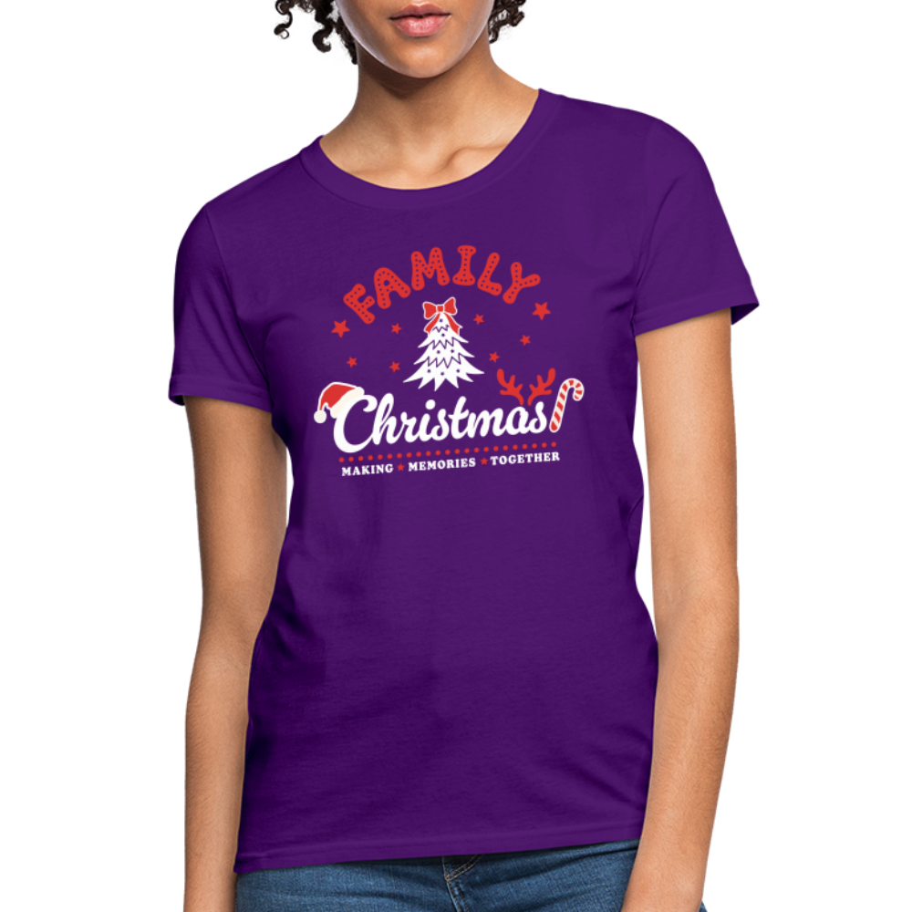 Family Christmas Making Memories Together Women's Contoured T-Shirt - purple