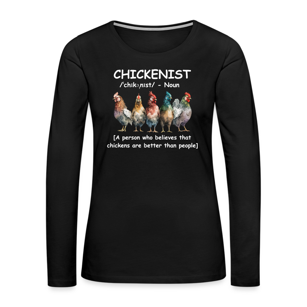 Chickenist Women's Premium Long Sleeve T-Shirt - black