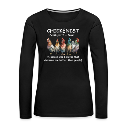 Chickenist Women's Premium Long Sleeve T-Shirt - black