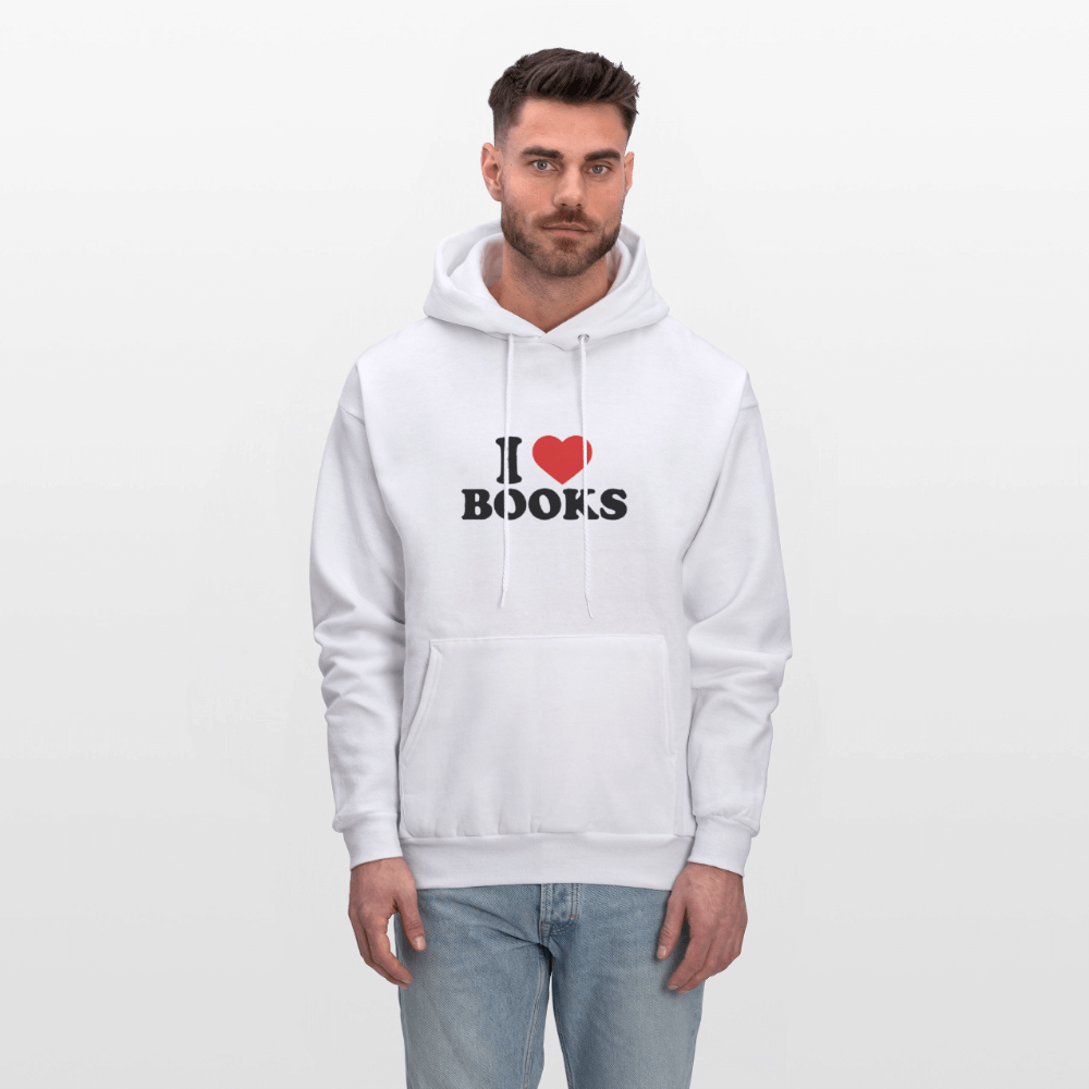 I Love Books Hoodie - white