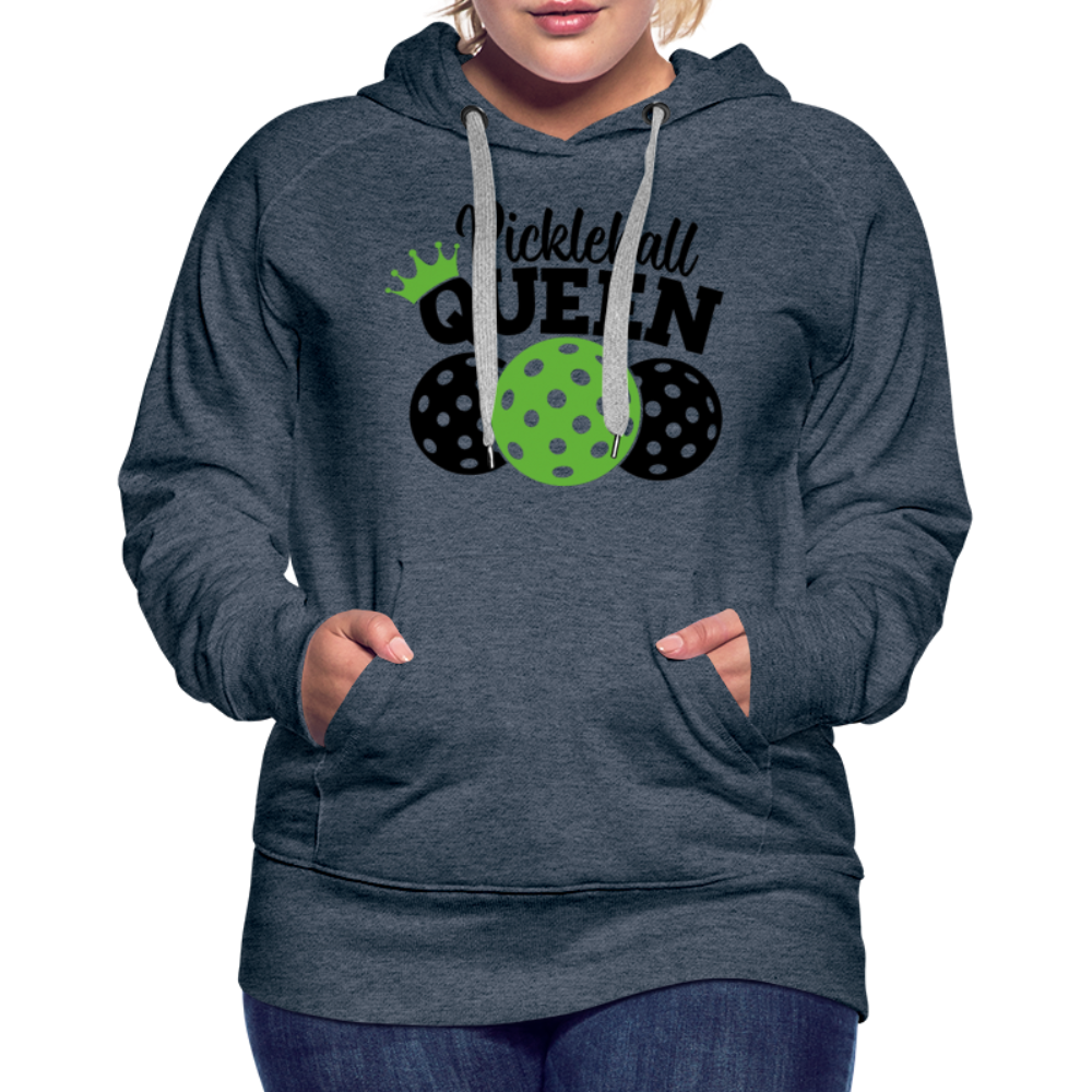 Pickleball Queen Women's Premium Hoodie - heather denim