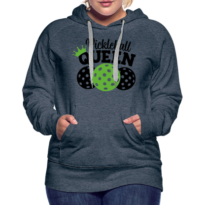 Pickleball Queen Women's Premium Hoodie - heather denim