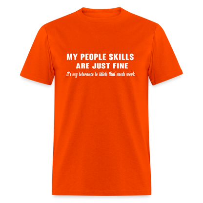 It's My Tolerance To Idiots That Needs Work T-Shirt - orange