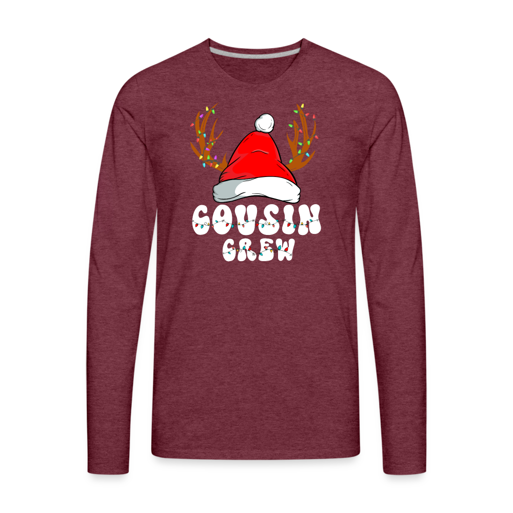 Cousin Crew Christmas Men's Premium Long Sleeve T-Shirt - heather burgundy