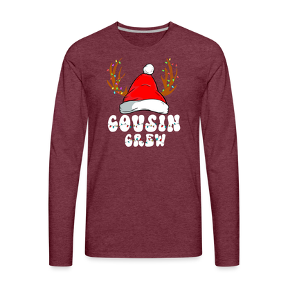 Cousin Crew Christmas Men's Premium Long Sleeve T-Shirt - heather burgundy