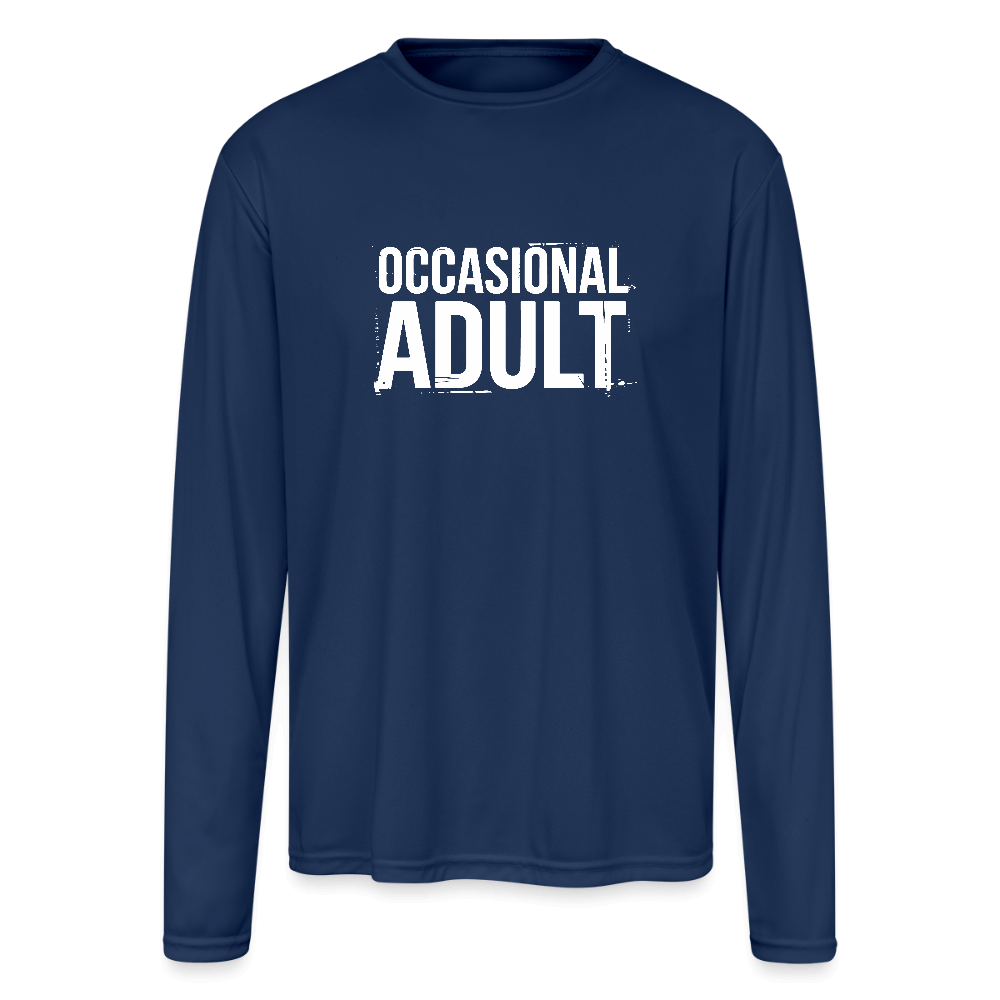 Occasional Adult Moisture Wicking Long Sleeve T-Shirt - navy