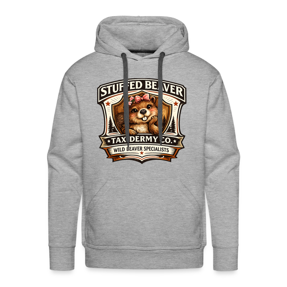 Stuffed Beaver Taxidermy Funny Adult Hoodie Color: Heather Grey