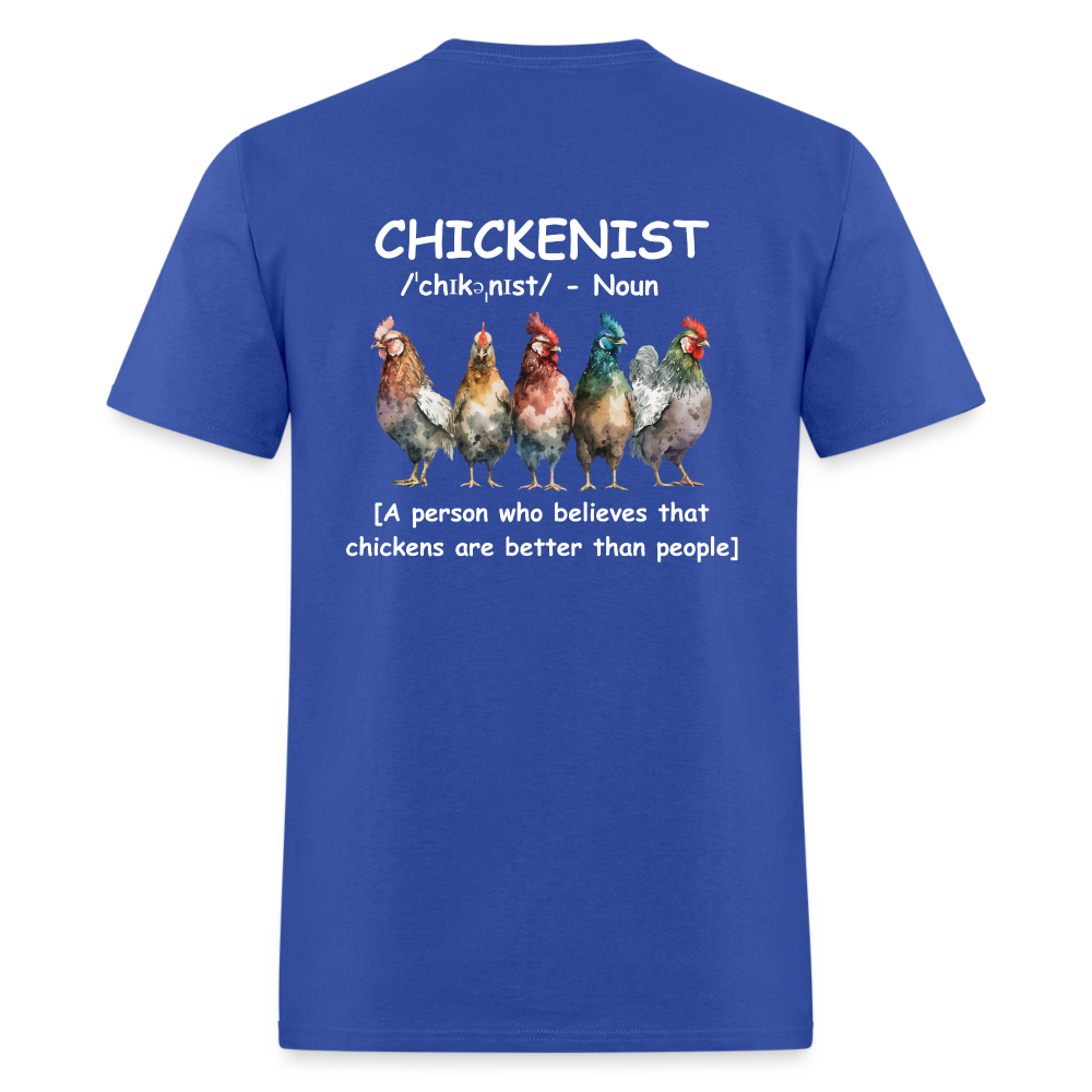 Chickenist T-Shirt (double sided print) - royal blue