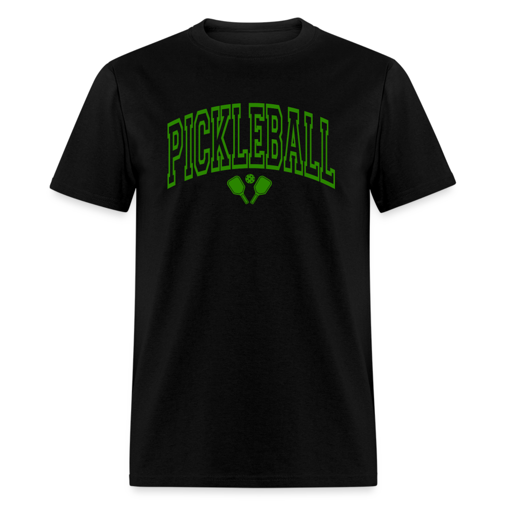 Pickleball T-Shirt (Green Arch Letters) - black